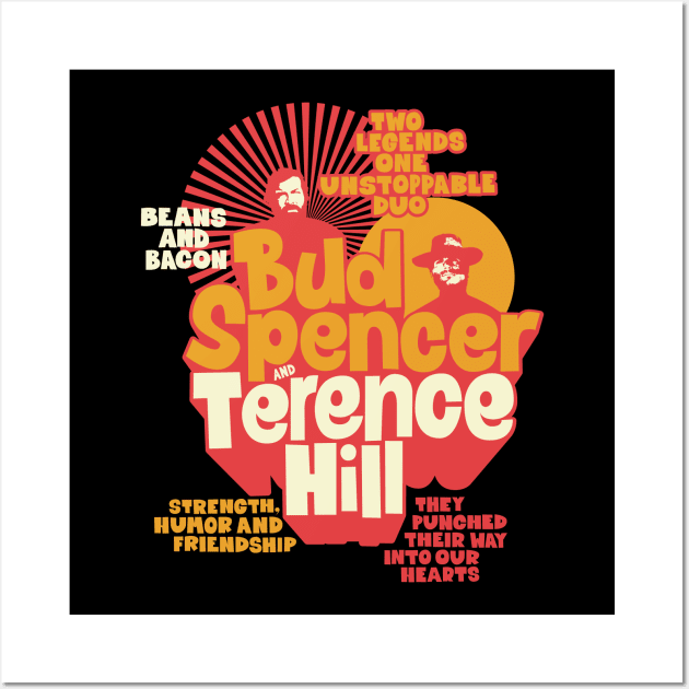 Nostalgic Tribute to Bud Spencer and Terence Hill - Iconic Duo Illustration Wall Art by Boogosh